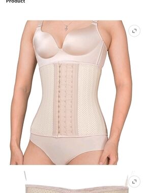 Beige High Compression Underbust Waist Trainer Corset Size M